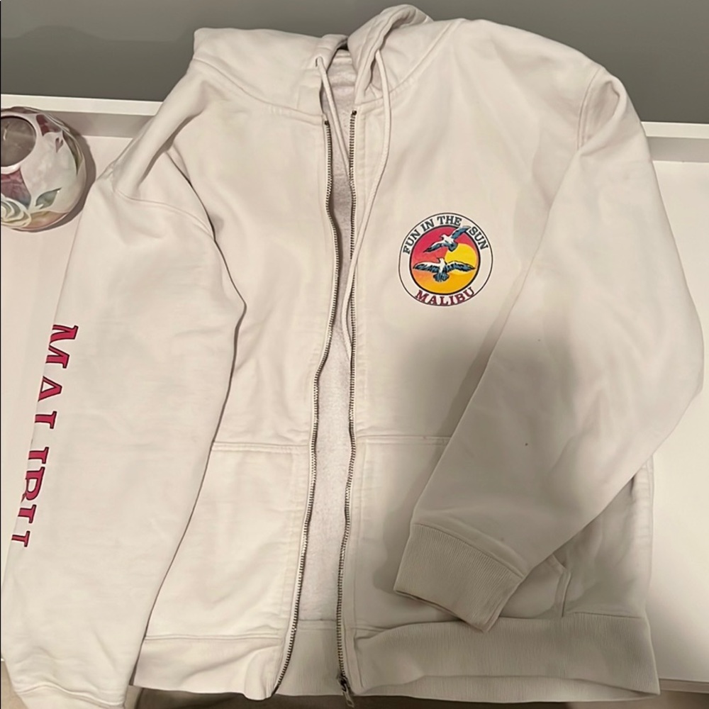 brandy white malibu zip up